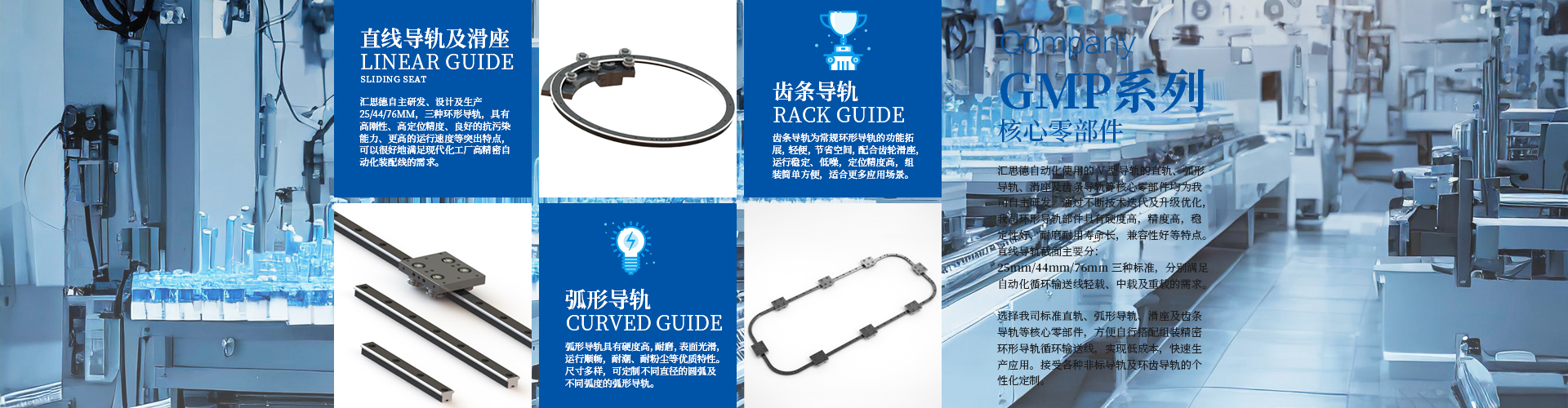 汇思德GMP环形导轨-部件及环形导轨工厂展示